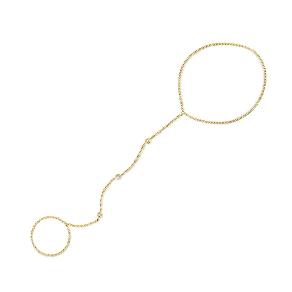 Gold-Plated Diamonds By The Yard Hand Chain Bracelet