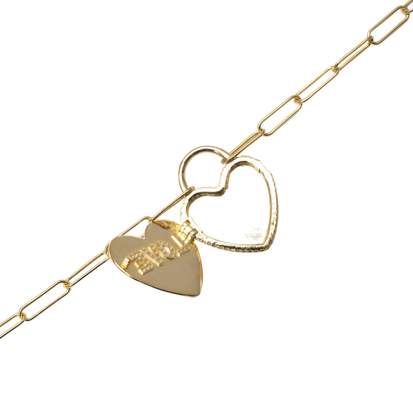 Gold-Plated "LOVE" Heart Locket Bracelet